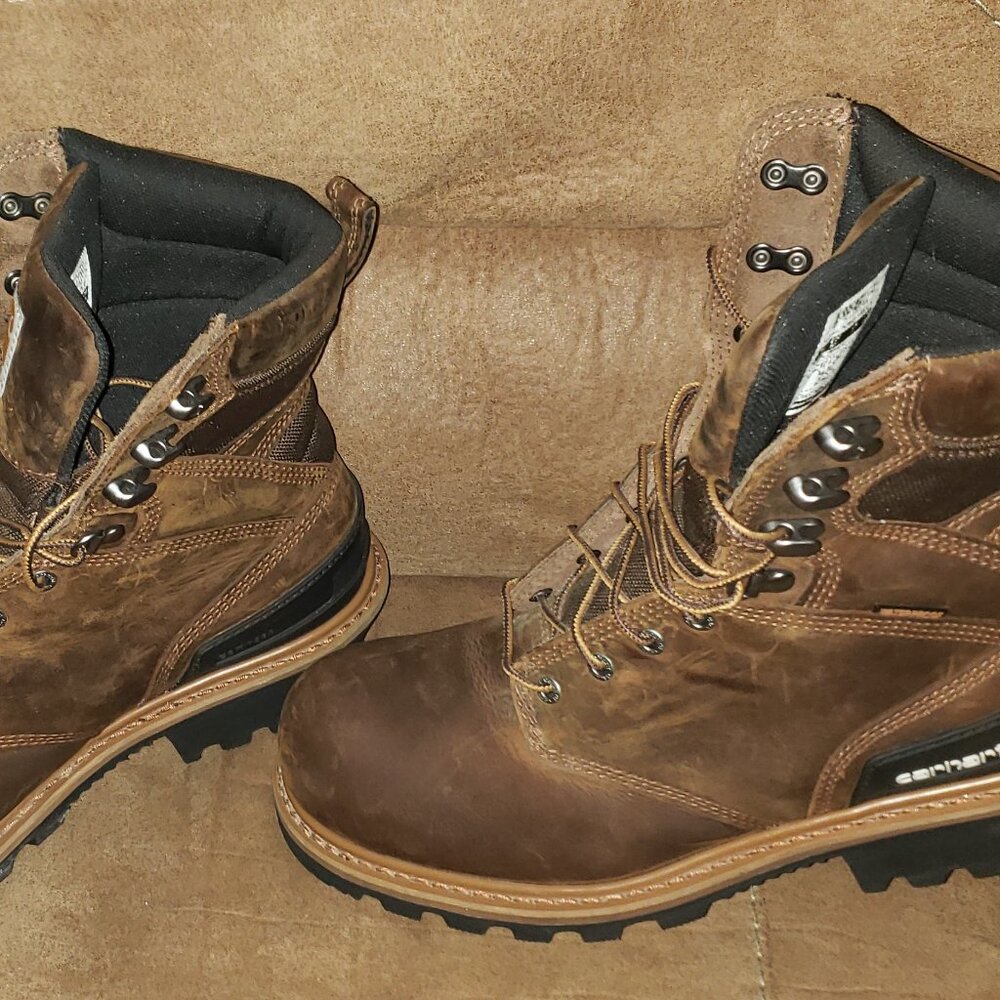 Carhartt Men's 8" Waterproof Insulated Composite Toe Logger Climbing Boot - Picture 6 of 16
